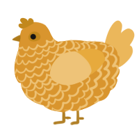 A orange and honey chicken with a lace pattern