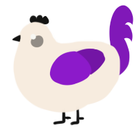 A cream and violet chicken