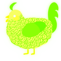 A lemon and grass chicken with a double-lace pattern