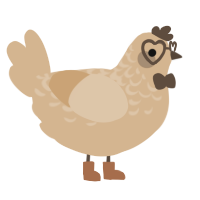 A beige chicken with a half-lace pattern