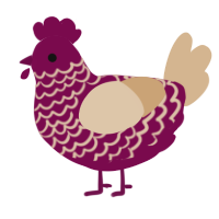 A wine and beige chicken with a lace pattern