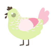 A apple and rose chicken with a half-lace pattern