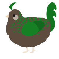A bark and leaf chicken with a half-lace pattern