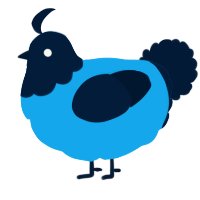 A sky and tumblr chicken with a head pattern