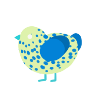 Green Meat, a apple and sapphire chicken with a speckle pattern