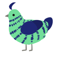 A spring and navy chicken with a bar pattern