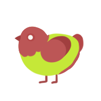 Apples, a apple and crimson chicken with a head pattern