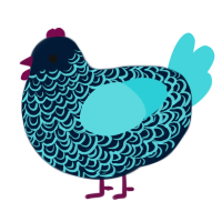 A tumblr and aqua chicken with a double-lace pattern
