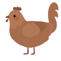A brown chicken with a head pattern