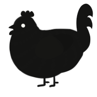 A black chicken with a bar pattern
