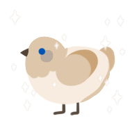 A cream and beige chicken with a head pattern