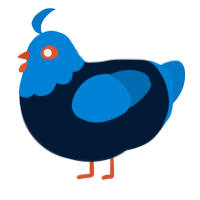 Layne, a tumblr and sapphire chicken with a head pattern