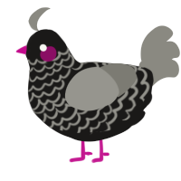 A sable and ash chicken with a lace pattern