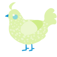 A apple chicken with a speckle pattern