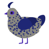 A ash and navy chicken with a speckle pattern