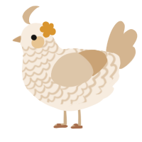 A cream and beige chicken with a lace pattern