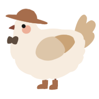 A cream and beige chicken