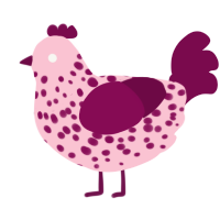 Altiar, a rose and wine chicken with a speckle pattern