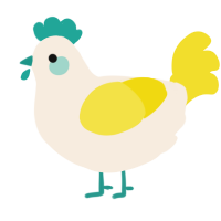 A cream and yellow chicken
