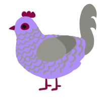 A lilac and ash chicken with a lace pattern