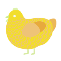 A yellow and honey chicken with a lace pattern