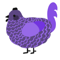 A overcast and blurple chicken with a lace pattern