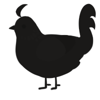 A sable chicken with a neck-speckle pattern