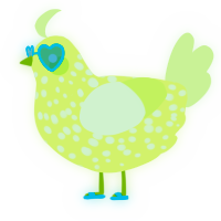 A lemon and apple chicken with a speckle pattern