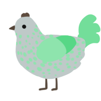 A silver and spring chicken with a speckle pattern