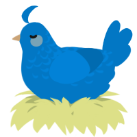 A sapphire chicken with a half-lace pattern