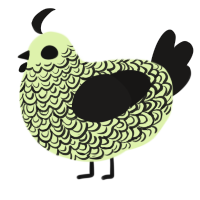 A apple and sable chicken with a double-lace pattern