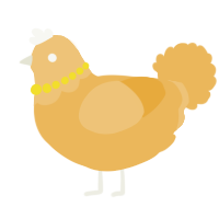 A honey chicken with a head pattern