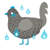 A grey and ash chicken with a lace pattern