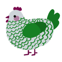 A mist and leaf chicken with a lace pattern