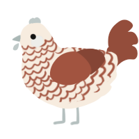A cream and russet chicken with a lace pattern