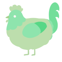 A gluppy and spring chicken with a head pattern