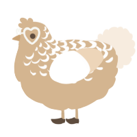 A beige and cream chicken with a half-lace pattern