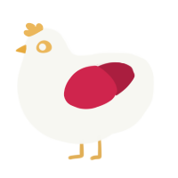 A white and crimson chicken
