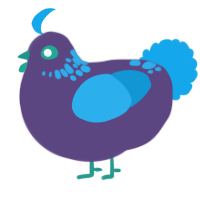A overcast and sky chicken with a neck-speckle pattern