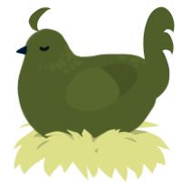 A olive chicken with a neck-speckle pattern