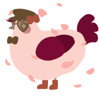 A rose and maroon chicken