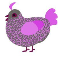 A grey and orchid chicken with a double-lace pattern