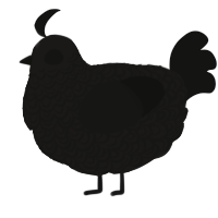 A sable and black chicken with a double-lace pattern
