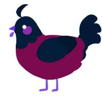 A wine and tumblr chicken with a head pattern