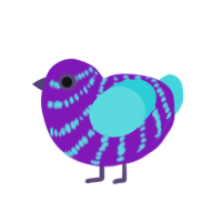 (unnamed), a violet and aqua chicken with a bar pattern