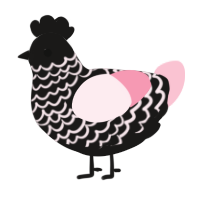 A sable and rose chicken with a lace pattern