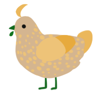 A beige and honey chicken with a speckle pattern