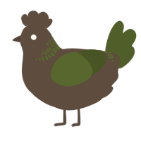 A bark and olive chicken with a neck-band pattern