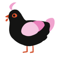 A black and pink chicken
