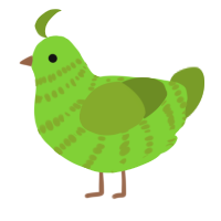 A grass and chartreuse chicken with a bar pattern
